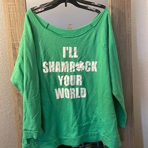 St Pattie’s day off the shoulder top